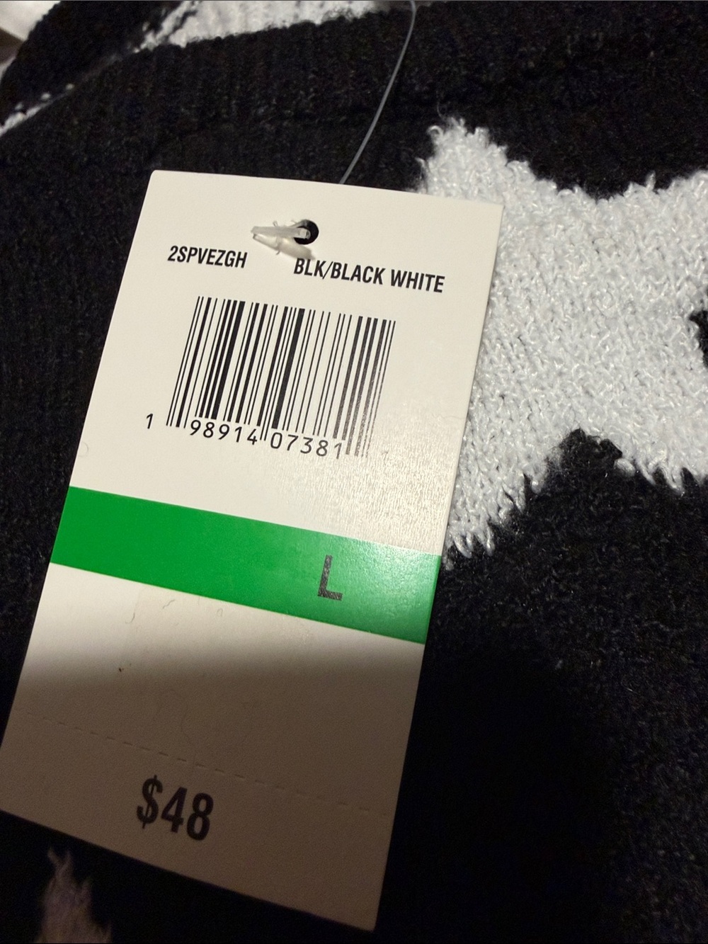 Self Esteem Black and White Star Knit Sweater